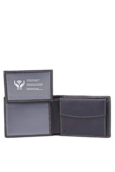 ZEVENTO ZE-4115R Leather wallet with RFID protection