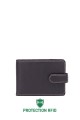 ZEVENTO ZE-4116R Portefeuille petit format "italien" en cuir de vachette avec protection RFID : couleur:Marron foncé