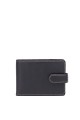 ZEVENTO ZE-4116R Portefeuille petit format "italien" en cuir de vachette avec protection RFID : Couleur:Noir