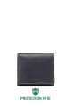 ZEVENTO ZE-4117R Porte-monnaie cuir de vachette avec protection RFID : Couleur:Noir