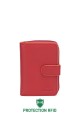 ZEVENTO ZE-3112R Porte-monnaie en cuir Multicolore avec protection RFID : Couleur:Rouge - Multicolore