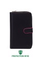 ZEVENTO ZE-3114R Big Leather wallet Multicolor with RFID protection : Color:Black - Multicolor