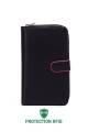 ZEVENTO ZE-3114R Big Leather wallet with RFID protection