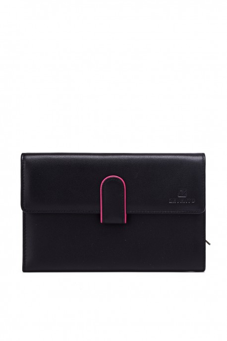 ZEVENTO ZE-3115R Portefeuille compagnon en cuir multicolore avec protection RFID : couleur:Noir - Multicolore