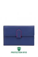 ZEVENTO ZE-3115R Portefeuille compagnon en cuir multicolore avec protection RFID