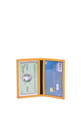 Leather card holder SF6001- SF6001-G-VDT1 Yellow- La Sellerie Française