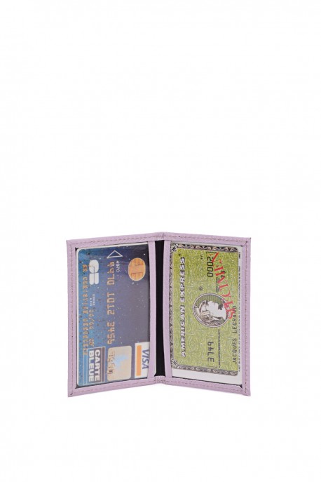 Leather card holder SF6001- SF6001-L-VDT1 Lilac- La Sellerie Française
