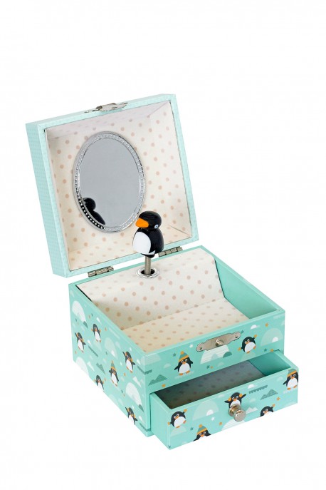 S20801 Musical Cube Box Penguin Photolumines - Trousselier