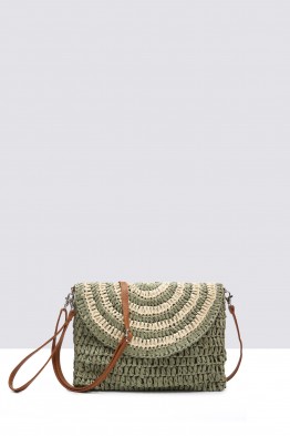 8958-BV Crocheted paper straw shoulder bag