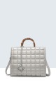 1263-BV synthetic handbag : Color:Silver