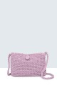 9003-BV Shoulder bag made of crocheted : Color:Lilac