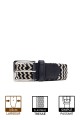 ZSP-357 Braided elastic belt - Bicolor Navy-White : Taille : :Taille 46 / 120cm, Colors:BC002 Navy- Beige