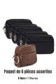 Leather purse pack of 6 mixed PM06-2T2 : Color:Pack of 6