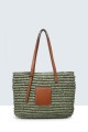 9007-BV Crocheted paper straw handbag