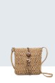 9039-BV Shoulder bag made of paper straw crocheted