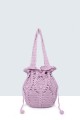 9026-BV Handbag made of crocheted : Color:Lilac