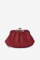 SF2235 Lamb leather purse with clasp - Bordeaux : Color:Bordeaux
