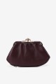 SF2235 Lamb leather purse with clasp - Brown : Color:Marron foncé
