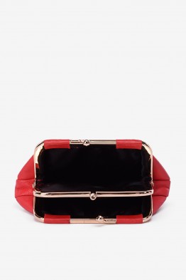 SF2235 Lamb leather purse with clasp - Red