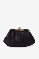 SF2235 Lamb leather purse with clasp - Black : colour:Black