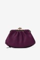 SF2235 Lamb leather purse with clasp - Purple : Color:Purple