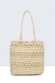 9034-BV Crocheted paper straw handbag
