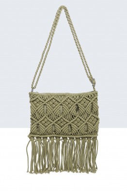 9038-BV Shoulder bag made of crocheted textile