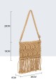 9038-BV Shoulder bag made of crocheted textile : Color:Beige