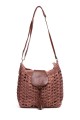 HEMAS-53 Crocheted paper straw shoulder bag : Color:Vieux rose