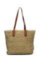 HEMAS-62 Crocheted paper straw handbag / Beach bag : Color:Light khaki