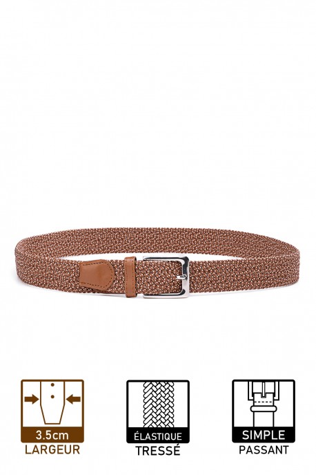 ZSP-357 Ceinture tressée élastique - Multicolore MC012
