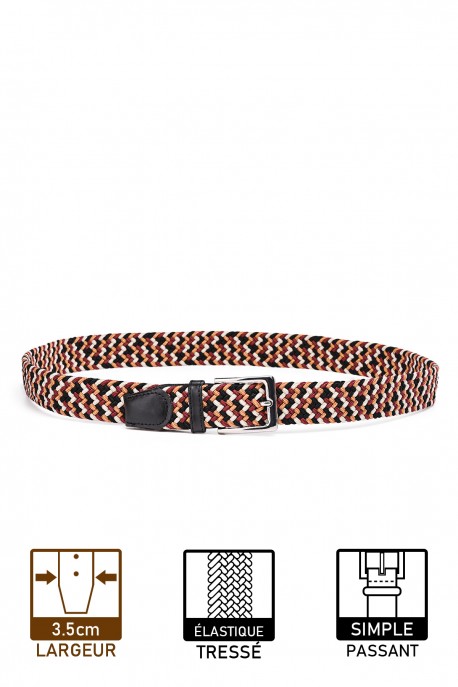 ZSP-357 Ceinture tressée élastique - Multicolore MC016