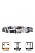 ZSP-357 Braided elastic belt - Bicolor Black-White