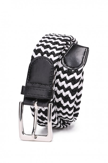 ZSP-357 Braided elastic belt - Bicolor Black-White
