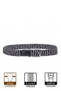 ZSP-357 Braided elastic belt - Bicolor Navy-White