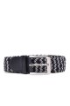 ZSP-357 Braided elastic belt - Bicolor Navy-White