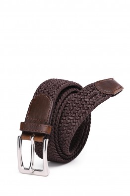 ZSP-357 Braided elastic belt - Dark Brown