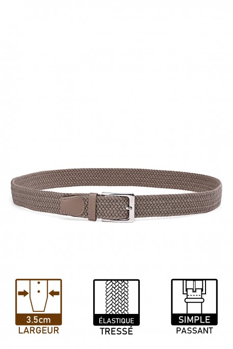 ZSP-357 Braided elastic belt - Taupe