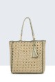 9032-BV Crocheted paper straw handbag / Beach bag