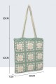 9045-BV Handbag made of crocheted cotton : Color:Celadon green