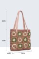 9048-BV Crocheted paper straw handbag / Beach bag : Color:Vieux rose