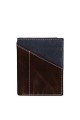 LUPEL® DENIM - L628DE Leather Wallet with RFID protection : Color:Dark Brown / Blue