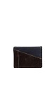 L439DE Portefeuille en cuir LUPEL® DENIM - Avec protection RFID : Couleur:Marron Foncé / Bleu