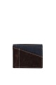 LUPEL® - L496DE Leather Wallet with RFID protection : Color:Dark Brown / Blue