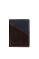 LUPEL® DENIM - L613DE Leather Wallet with RFID protection : Color:Dark Brown / Blue