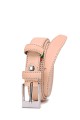 italian leather belt 23939 : Color:Beige, Taille : :Taille 42 / 110cm
