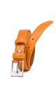 italian leather belt 23939 : Color:Yellow, Taille : : Taille 32 / 85cm