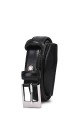 italian leather belt 23939 : Color:Black, Taille : : Taille 36 / 95cm