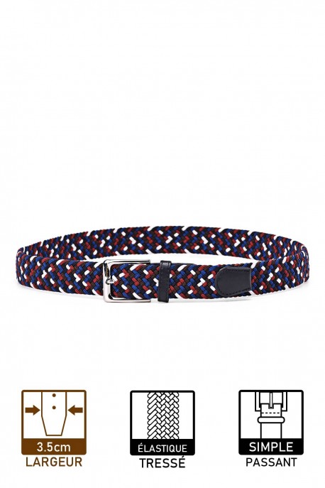 ZSP-357 Ceinture tressée élastique - Multicolore MC019