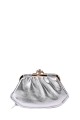 SF2235 Lamb leather purse with clasp : Color:Silver